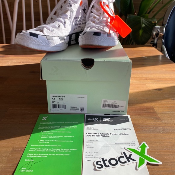 Sold 🚫 Off-White Virgil Abloh Nike Converse Chuck Hi Top - Picture 8 of 10